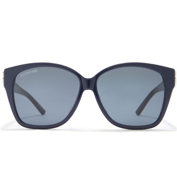 59mm Balenciaga Sunglasses Blue & Silver - Picture 3 of 12